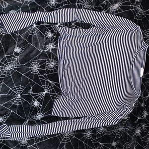 Blue and white stripped crop top